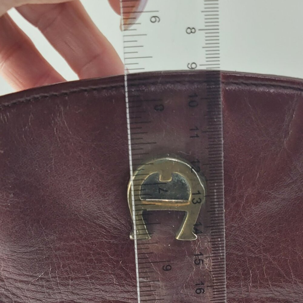 Vintage Etienne Aigner Burgundy Dark Red Leather Shoulder Bag Purse 12x8" - Picture 15 of 15